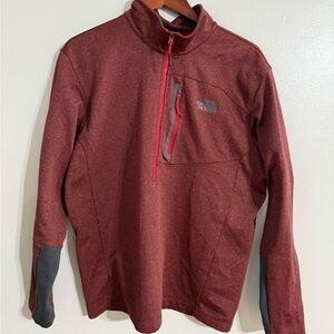The North Face Maroon Quarter-Zip Pullover